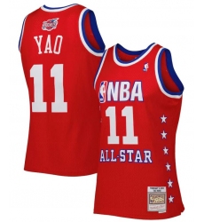 Men's Mitchell & Ness Yao Ming Red Western Conference 2003 All Star Game Swingman Jersey