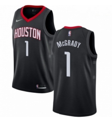 Mens Nike Houston Rockets 1 Tracy McGrady Authentic Black Alternate NBA Jersey Statement Edition