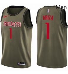 Mens Nike Houston Rockets 1 Trevor Ariza Swingman Green Salute to Service NBA Jersey