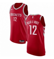 Mens Nike Houston Rockets 12 Luc Mbah a Moute Authentic Red Road NBA Jersey Icon Edition 