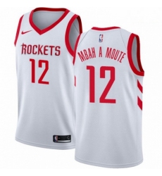 Mens Nike Houston Rockets 12 Luc Mbah a Moute Authentic White Home NBA Jersey Association Edition 