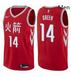 Mens Nike Houston Rockets 14 Gerald Green Authentic Red NBA Jersey City Edition 