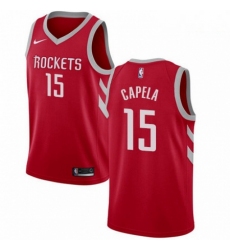 Mens Nike Houston Rockets 15 Clint Capela Swingman Red Road NBA Jersey Icon Edition