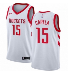 Mens Nike Houston Rockets 15 Clint Capela Swingman White Home NBA Jersey Association Edition