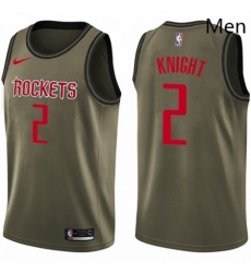 Mens Nike Houston Rockets 2 Brandon Knight Swingman Green Salute to Service NBA Jersey 