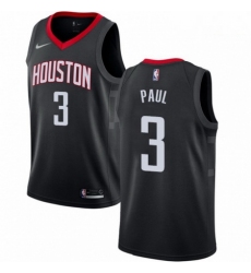 Mens Nike Houston Rockets 3 Chris Paul Swingman Black Alternate NBA Jersey Statement Edition