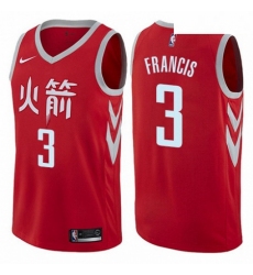 Mens Nike Houston Rockets 3 Steve Francis Authentic Red NBA Jersey City Edition