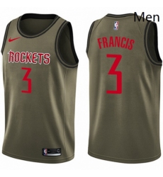 Mens Nike Houston Rockets 3 Steve Francis Swingman Green Salute to Service NBA Jersey
