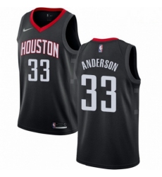 Mens Nike Houston Rockets 33 Ryan Anderson Authentic Black Alternate NBA Jersey Statement Edition