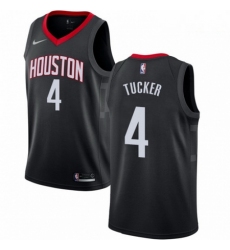 Mens Nike Houston Rockets 4 PJ Tucker Swingman Black Alternate NBA Jersey Statement Edition 