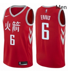Mens Nike Houston Rockets 6 Tyler Ennis Authentic Red NBA Jersey City Edition 