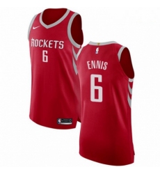 Mens Nike Houston Rockets 6 Tyler Ennis Authentic Red Road NBA Jersey Icon Edition 