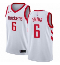 Mens Nike Houston Rockets 6 Tyler Ennis Authentic White Home NBA Jersey Association Edition 