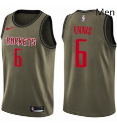 Mens Nike Houston Rockets 6 Tyler Ennis Swingman Green Salute to Service NBA Jersey 