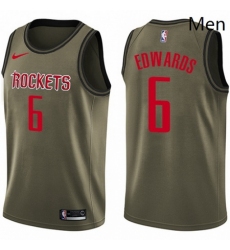 Mens Nike Houston Rockets 6 Vincent Edwards Swingman Green Salute to Service NBA Jersey 