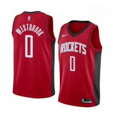 Rockets #0 Russell Westbrook Red Basketball Swingman Icon Edition 2019 2020 Jersey