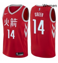 Womens Nike Houston Rockets 14 Gerald Green Swingman Red NBA Jersey City Edition 