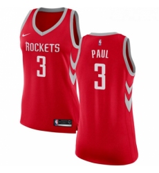 Womens Nike Houston Rockets 3 Chris Paul Authentic Red Road NBA Jersey Icon Edition