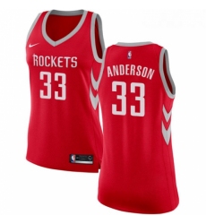 Womens Nike Houston Rockets 33 Ryan Anderson Authentic Red Road NBA Jersey Icon Edition