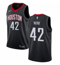 Womens Nike Houston Rockets 42 Nene Authentic Black Alternate NBA Jersey Statement Edition 