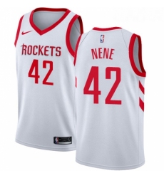 Womens Nike Houston Rockets 42 Nene Authentic White Home NBA Jersey Association Edition 