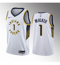 Men Indiana Pacers 1 Jarace Walker White 2023 Draft Association Edition Stitched Basketball Jersey