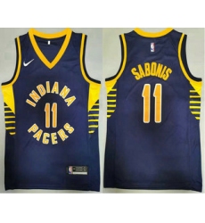 Men Indiana Pacers 11 Domantas Sabonis New Navy Blue 2021 Nike Swingman Stitched NBA Jersey