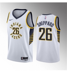 Men Indiana Pacers 26 Ben Sheppard White 2023 Draft Association Edition Stitched Basketball Jersey