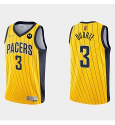 Men Indiana Pacers 3 Chris Duarte Yellow Swingman Stitched Jersey