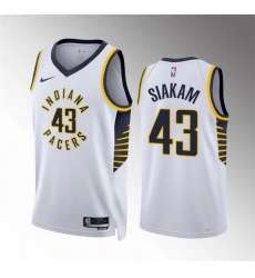 Men Indiana Pacers 43 Pascal Siakam White Association Edition Stitched Basketball Jersey