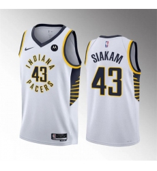 Men Indiana Pacers 43 Pascal Siakam White Association Edition Stitched Basketball Jersey