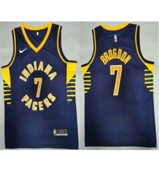 Men Indiana Pacers 7 Malcolm Brogdon New Navy Blue 2021 Nike Swingman Stitched NBA Jersey