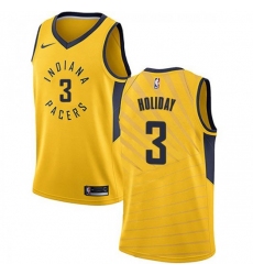 Men Nike Indiana Pacers 3 Aaron Holiday Gold NBA Swingman Statement Edition Jersey