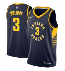 Men Nike Indiana Pacers 3 Aaron Holiday Navy Blue NBA Swingman Icon Edition Jersey