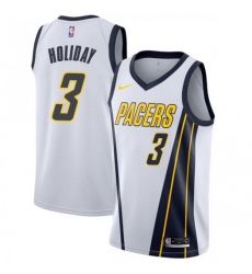 Men Nike Indiana Pacers 3 Aaron Holiday White NBA Swingman Earned Edition Jersey