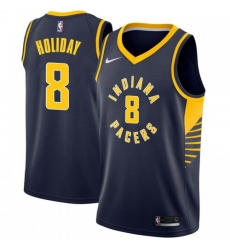 Men Nike Indiana Pacers 8 Justin Holiday Navy Blue NBA Swingman Icon Edition Jersey