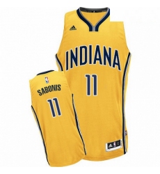 Mens Adidas Indiana Pacers 11 Domantas Sabonis Swingman Gold Alternate NBA Jersey 