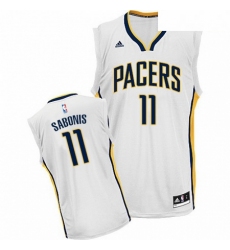 Mens Adidas Indiana Pacers 11 Domantas Sabonis Swingman White Home NBA Jersey 