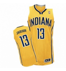 Mens Adidas Indiana Pacers 13 Mark Jackson Authentic Gold Alternate NBA Jersey
