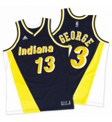 Mens Adidas Indiana Pacers 13 Paul George Swingman NavyGold Throwback NBA Jersey