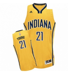 Mens Adidas Indiana Pacers 21 Thaddeus Young Swingman Gold Alternate NBA Jersey