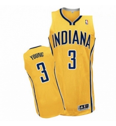 Mens Adidas Indiana Pacers 3 Joe Young Authentic Gold Alternate NBA Jersey