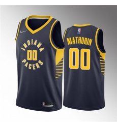 Men's Indiana Pacers #00 Bennedict Mathurin Navy Icon Edition 75th Anniversary Stitched Basketball Jersey