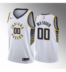 Men's Indiana Pacers #00 Bennedict Mathurin White Association Edition Stitched Basketball Jersey