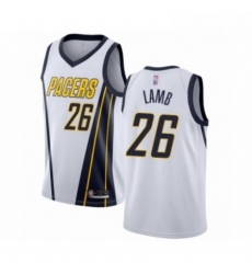Mens Indiana Pacers 26 Jeremy Lamb White Swingman Jersey Earned Edition 