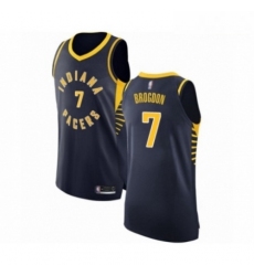 Mens Indiana Pacers 7 Malcolm Brogdon Authentic Navy Blue Basketball Jersey Icon Edition 