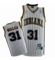 Mens Mitchell and Ness Indiana Pacers 31 Reggie Miller Swingman White Throwback NBA Jersey