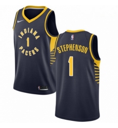 Mens Nike Indiana Pacers 1 Lance Stephenson Authentic Navy Blue Road NBA Jersey Icon Edition 