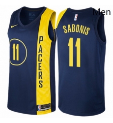 Mens Nike Indiana Pacers 11 Domantas Sabonis Swingman Navy Blue NBA Jersey City Edition 