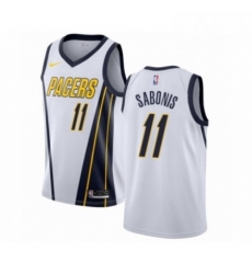Mens Nike Indiana Pacers 11 Domantas Sabonis White Swingman Jersey Earned Edition 